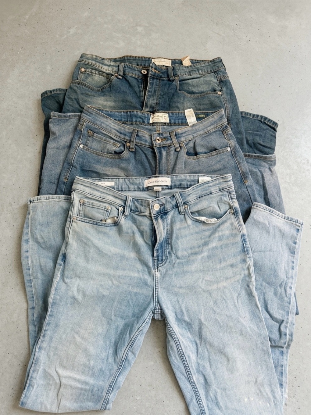 Calvin Klein Jeans Light to Dark Blue Denim Stack